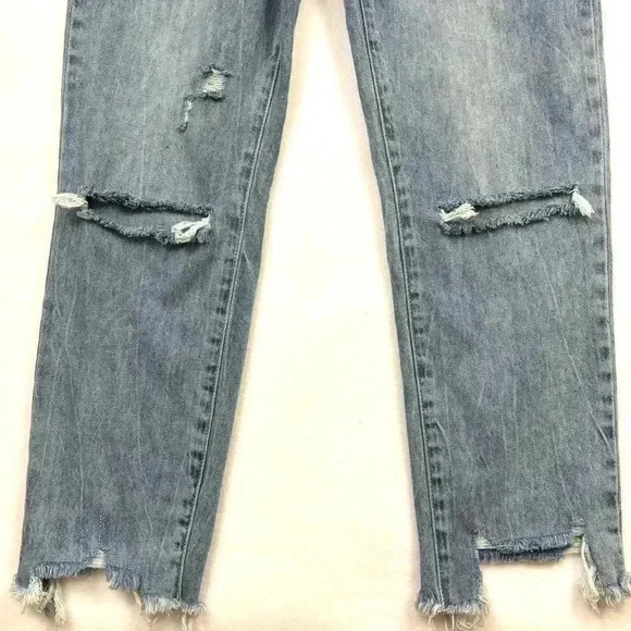 Insane Gene High Waist “Mom” Distress Cutout Hem Tapered Ankle Jeans Size 5/26 - Picture 2 of 15